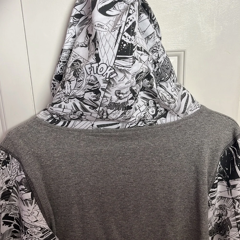 MARVEL Comic Gray Hoodie Sweatshirt Unisex - Picture 4 of 7